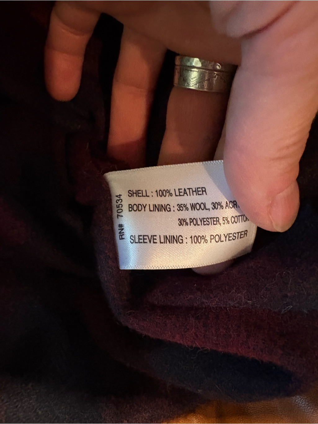 Orvis Rust Brown Leather Jacket With Cream Sherpa Collar — image 4 of 4